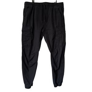 H&M🌿Men’s Black Cargo Jogger Pants Size XL Slim Fit, Elastic Waist Multi-Pocket